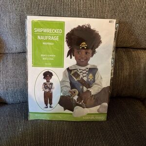 Shipwrecked Pirate Baby Costume 6-12 Months Head Scarf Sword Rattle Halloween